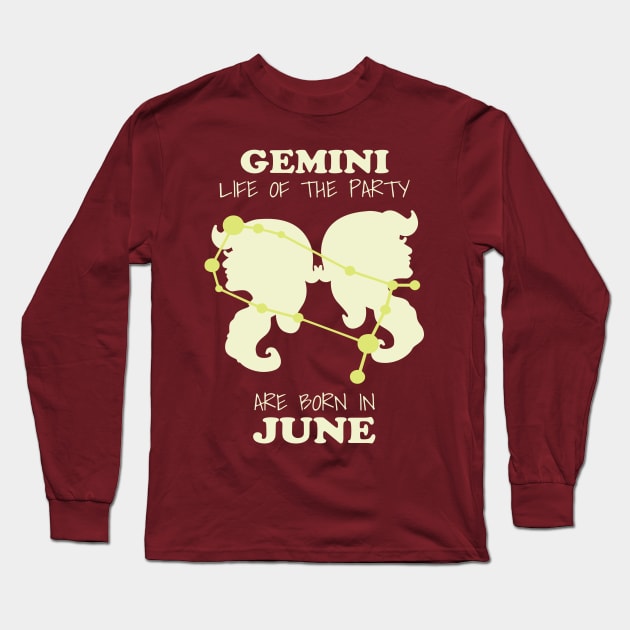 Funny Gemini Zodiac Long Sleeve T-Shirt by ugisdesign